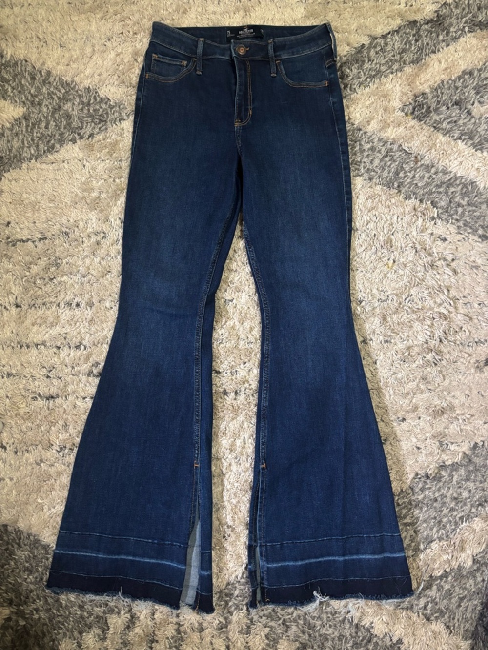 Hollister Dark Indigo High-Rise Flare Jeans